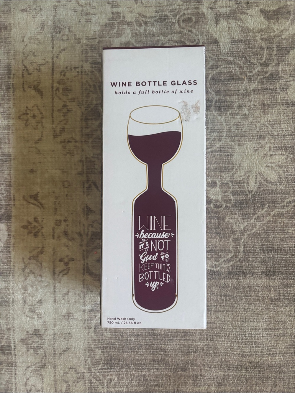 EARTHBOUND White Box with Gold Typography Wine Quote
